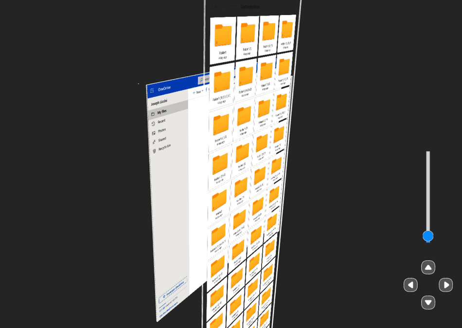 A screenshot of the DevTools 3D View showing the Folders List in a dedicated Layer